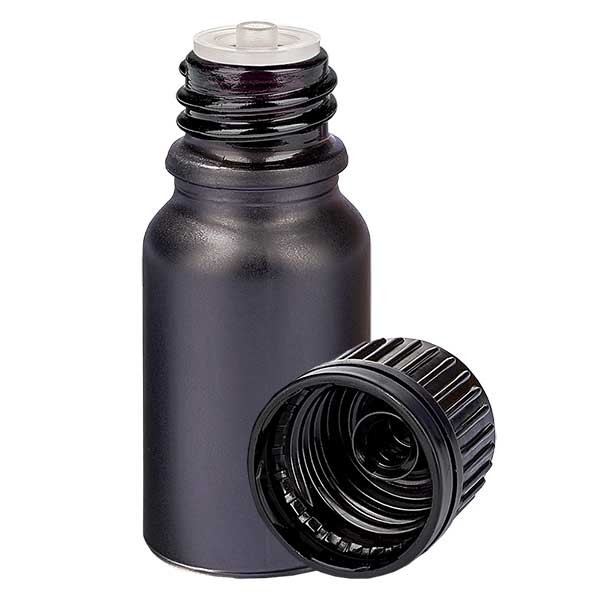 Flacon compte-gouttes 10 ml avec bague d&#039;inviolabilité de 1 mm BlackLine UT18/10 UNiTWIST