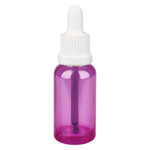 Flacon pipette blanc de 20 ml avec bague d&#039;inviolabilité PurpleLine UT18/20