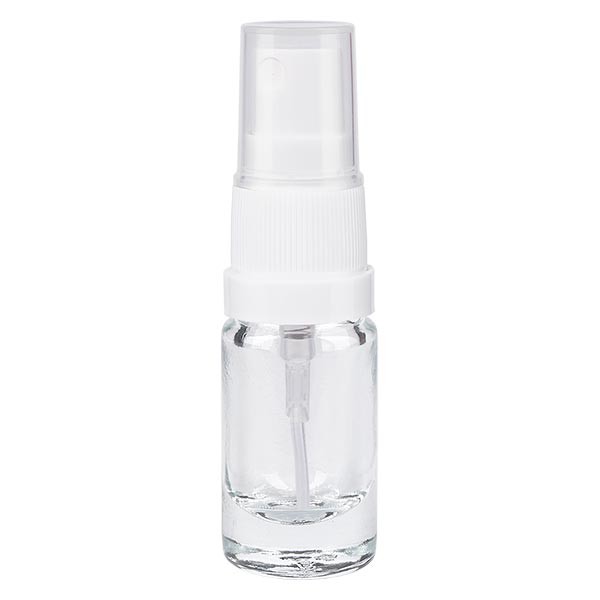 Flacon pharmaceutique clair 5 ml vaporisateur blanc standard