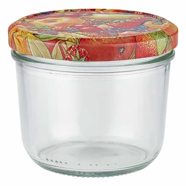 Verre renversé 230ml + couvercle BasicSeal décor fruits UNiTWiST