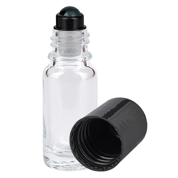 Flacon de déodorant en verre clair 10 ml, déo à bille vide
