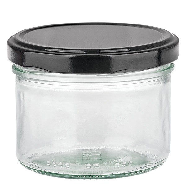 Pot cylindrique 230ml avec couvercle BioSeal noir UN..