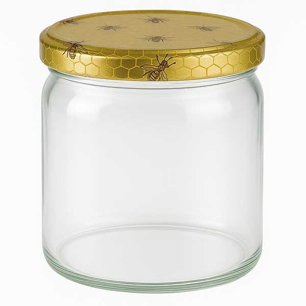 Verre rond 408ml + couvercle BasicSeal Nid d'abeille UNiTWiST