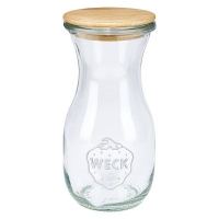 Bouteille de jus de 290 ml WECK avec couvercle en bois Bouteille de jus de 290 ml WECK avec couvercle en bois