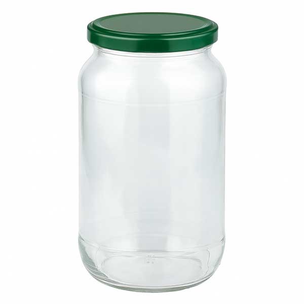 Verre rond 1062ml + couvercle BasicSeal vert UNiTWIST