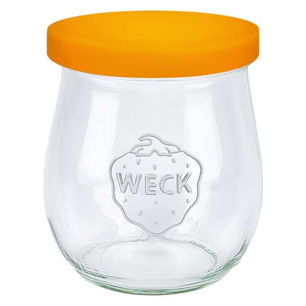 Bocal tulipe 220 ml WECK RR60 avec couvercle en silicone orange