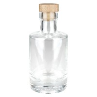 Bouteille en verre 200 ml « Galileo » avec bouchon en bois UNiTWIST® Bouteille en verre 200 ml « Galileo » avec bouchon en bois UNiTWIST®