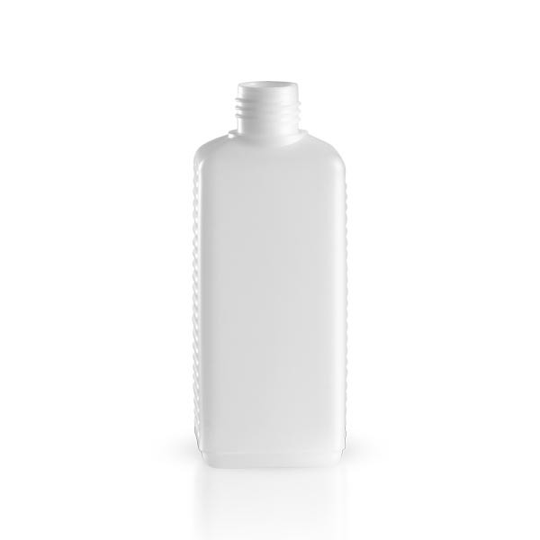 Kunststoffflasche - eckig - weiss - 250 ml