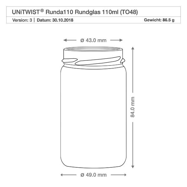 Bocal Twist-Off 110 ml rond