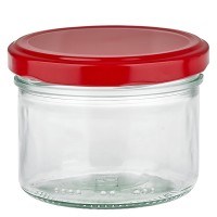 Verre cylindrique 230ml + couvercle BasicSeal rouge UNiTWIST Verre cylindrique 230ml + couvercle BasicSeal rouge UNiTWIST