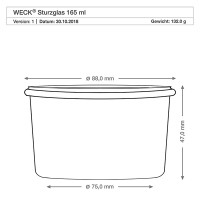 Aperçu: Mini bocal conique WECK 165 ml, taille de couvercle et anneau : RR80 Aperçu: Mini bocal conique WECK 165 ml, taille de couvercle et anneau : RR80