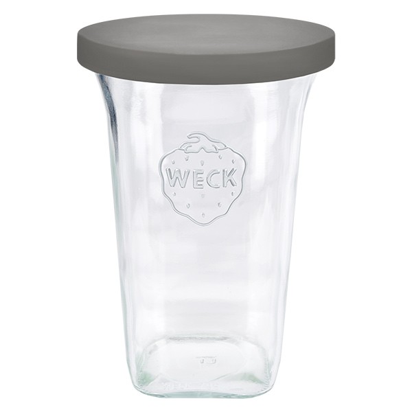 795ml Quadroglass WECK RR100 avec couvercle en silicone gris