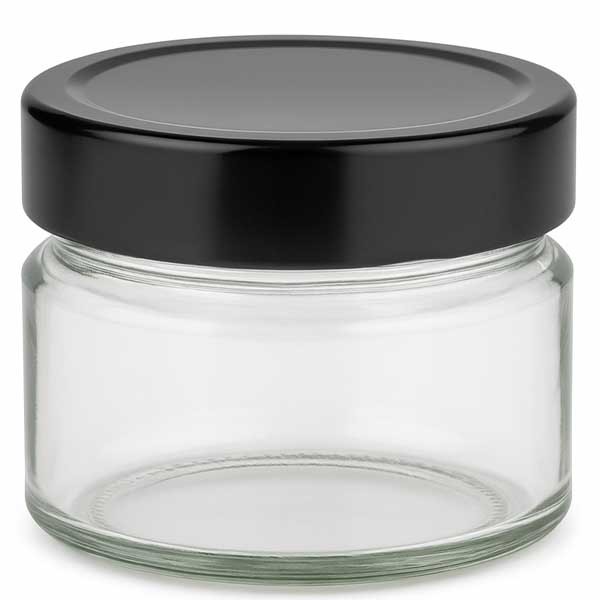 Verre rond 130ml avec couvercle BasicSeal noir UNiTWIST