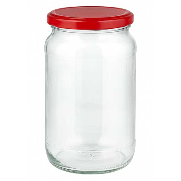1062ml verre rond + couvercle BasicSeal rouge UNiTWIST