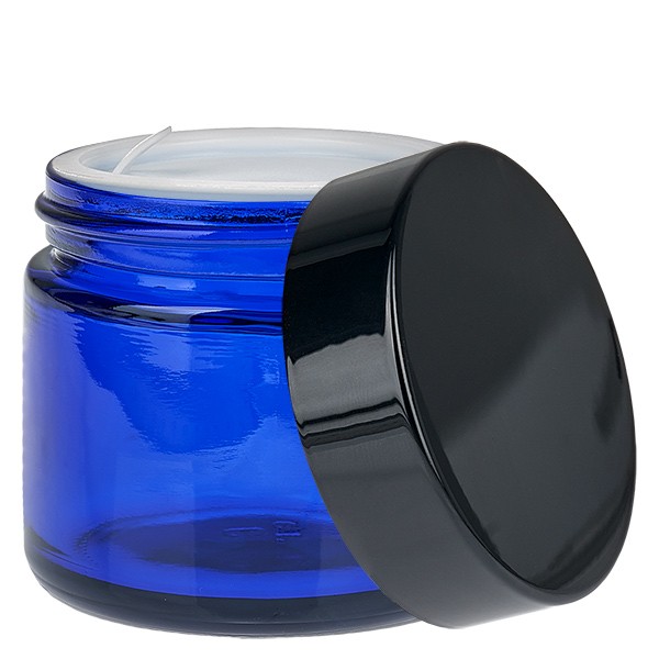 Pot en verre 60ml bleu avec couvercle à insérer UNiTWIST