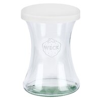 Verre à charcuterie de 370 ml avec couvercle en silicone blanc Verre à charcuterie de 370 ml avec couvercle en silicone blanc
