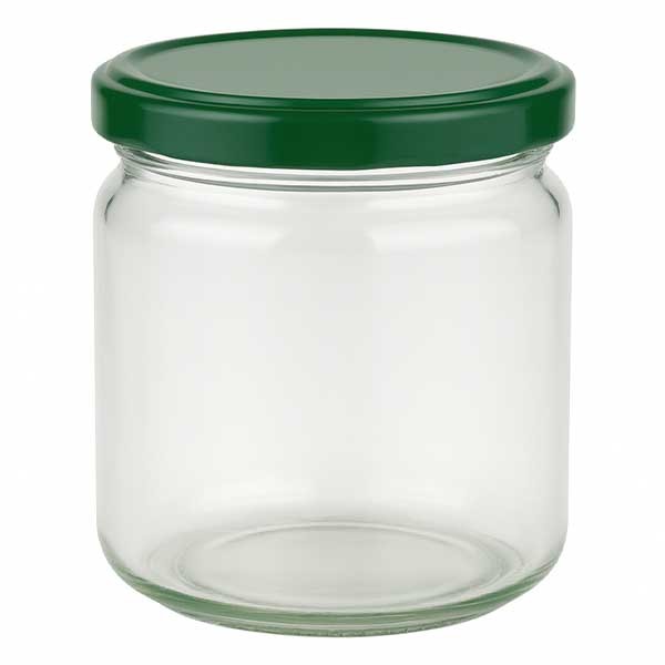 Verre rond 408ml + couvercle BasicSeal vert UNiTWIST