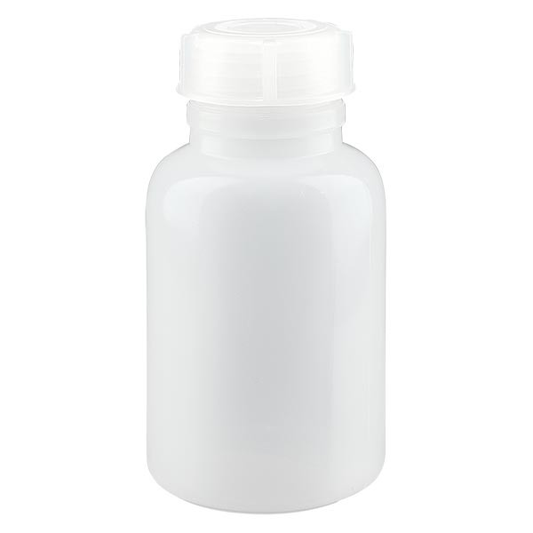 Flacon à col large 250 ml avec bouchon, Flacons à col large, Flacons de  laboratoire en PEBD, Plastique