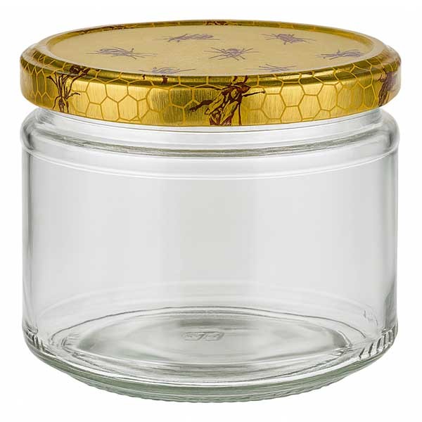 Verre rond 330ml + couvercle BasicSeal Nid d'abeille UNiTWiST