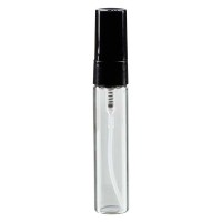 Mini flacon vaporisateur 5 ml en verre clair, avec embout noir Mini flacon vaporisateur 5 ml en verre clair, avec embout noir