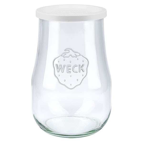 Bocal tulipe WECK 1750 ml avec couvercle fraîcheur en plastique