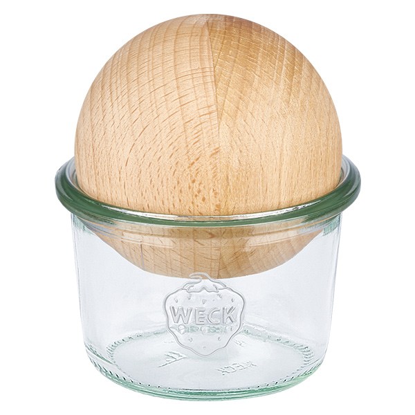 Mini bocal conique WECK 80 ml avec boule en bois