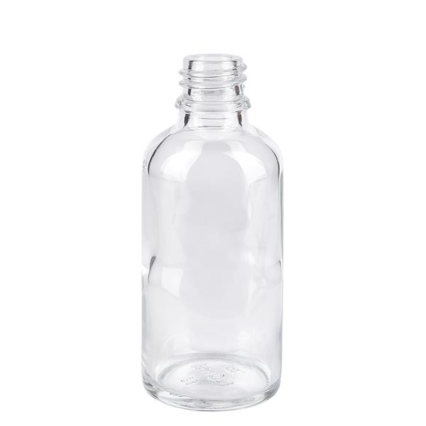 Flacon compte-gouttes 50 ml DIN18 - verre clair