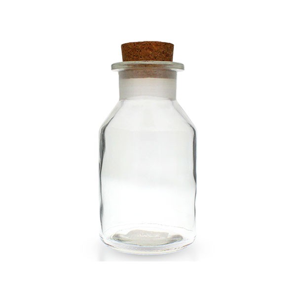 100ml Steilbrust-Weithalsflasche Klarglas inkl. Korken