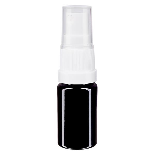 Flacon en verre violet 5 ml DIN18 (verre Miron) avec spray