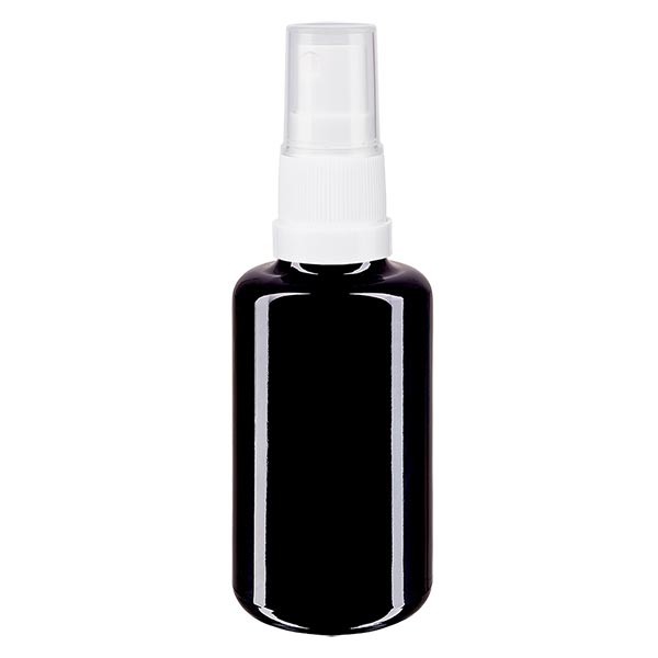 Flacon en verre violet 30 ml DIN18 (verre Miron) avec spray