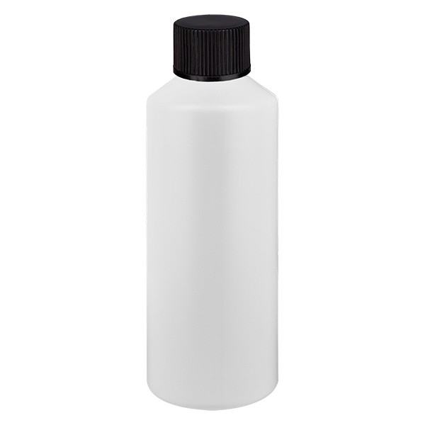 Flacon cylindrique en PET blanc 100 ml, S20x3, sans bouchon