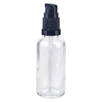 Flacon compte-gouttes clair 30 ml avec bouchon à pompe noir Flacon compte-gouttes clair 30 ml avec bouchon à pompe noir