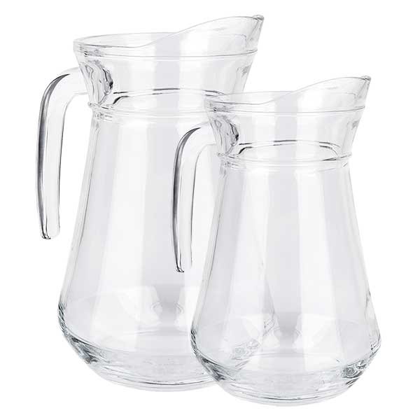 set de carafes &quot;France&quot; 1 + 1,6 litres en verre clair durci origine française