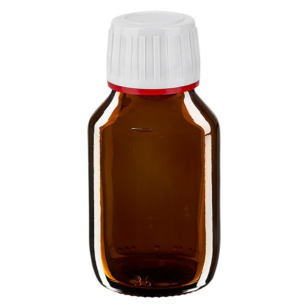 Flacon médical de 50 ml avec bouchon blanc