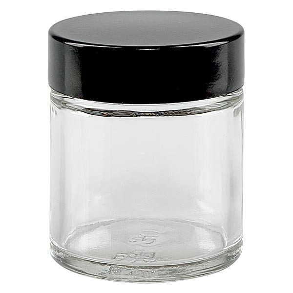 Pot en VERRE CLAIR 30 ml, filetage 38 mm / R3