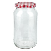 1062ml Verre rond + couvercle BasicSeal rouge/blanc UNiTWiST 1062ml Verre rond + couvercle BasicSeal rouge/blanc UNiTWiST