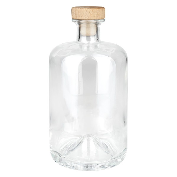 Flacon à pharmacie « Classic » 700 ml avec bouchon en bois UNiTWIST®