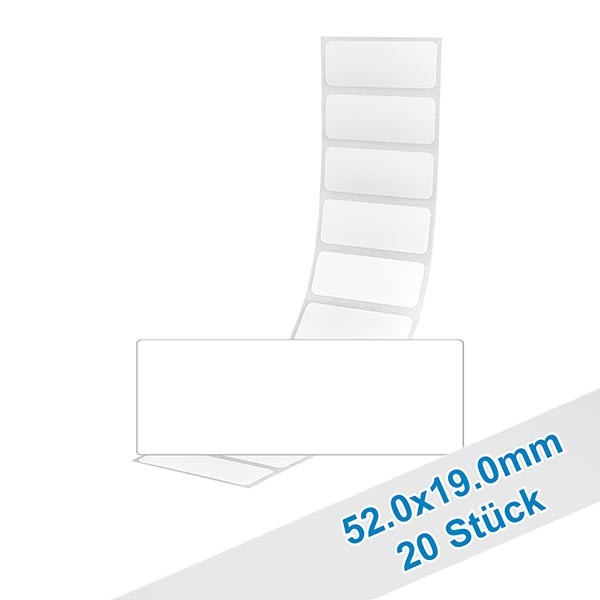 20 étiquettes amovibles blanches, 52x19 mm