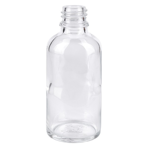 Flacon compte-gouttes 50 ml DIN18 - verre clair