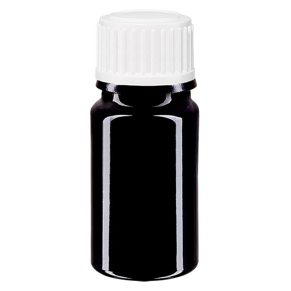 Flacon pharma. violet 5 ml bouch. à vis blanc standard