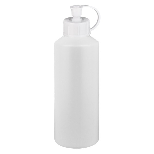 Flacon cylindrique en PET blanc 75 ml, S20x3, sans bouchon