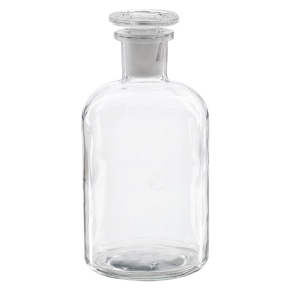 Flacon pharmaceutique 500 ml col étroit en verre clair + bouchon