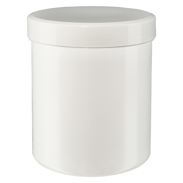 Pot à onguent blanc 800 g avec couvercle blanc (PP)