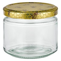 Verre rond 330ml + couvercle BasicSeal Nid d'abeille UNiTWiST Verre rond 330ml + couvercle BasicSeal Nid d'abeille UNiTWiST