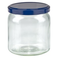 Verre rond 408ml + couvercle BasicSeal bleu UNiTWIST Verre rond 408ml + couvercle BasicSeal bleu UNiTWIST