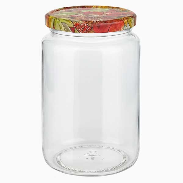 795ml Verre rond + couvercle BasicSeal décor fruits UNiTWiST