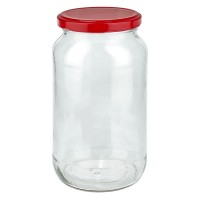 1062ml verre rond + couvercle BasicSeal rouge UNiTWIST 1062ml verre rond + couvercle BasicSeal rouge UNiTWIST