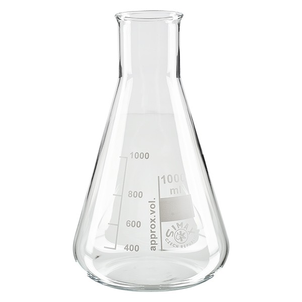 Fiole erlenmeyer en verre, à col large - 500 ml