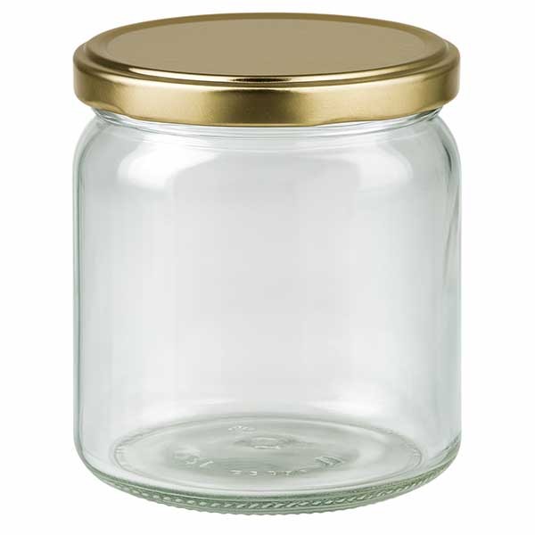 Verre rond 408ml avec couvercle BasicSeal or UNiTWIST